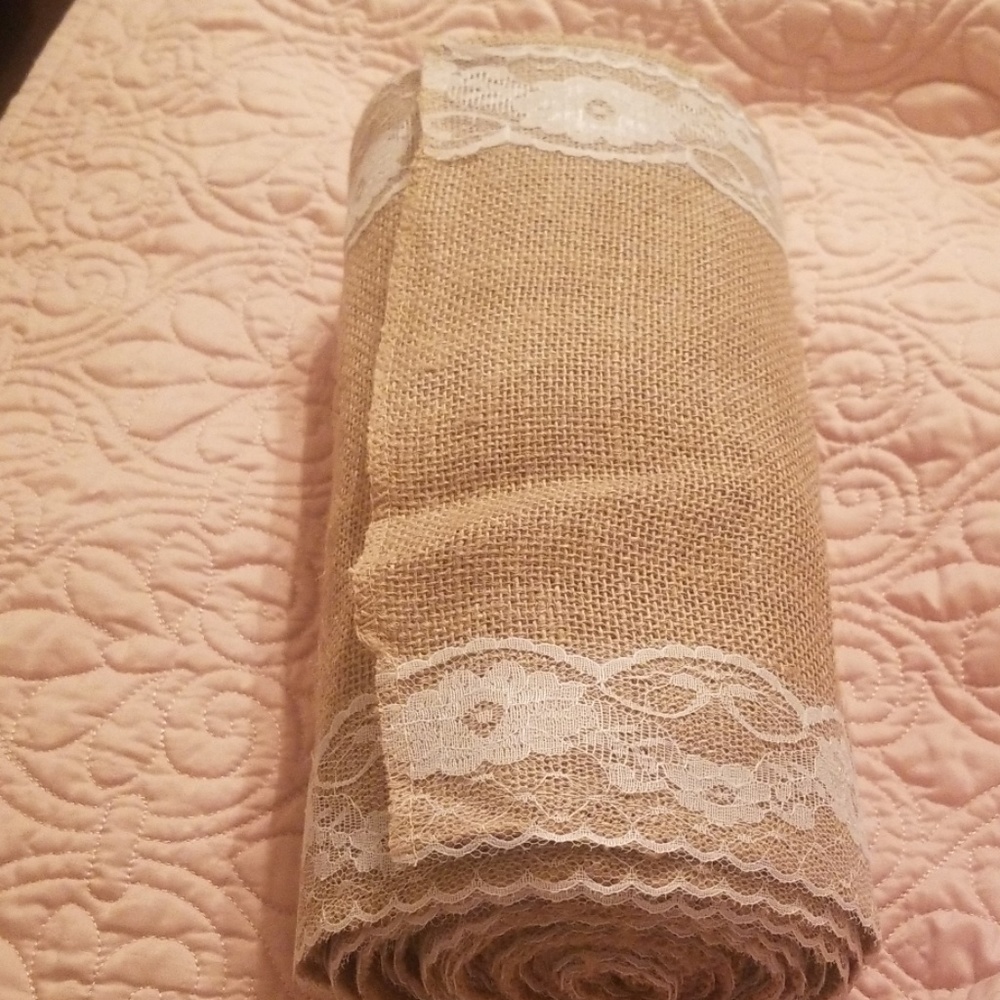 Laced Burlap Table Runner